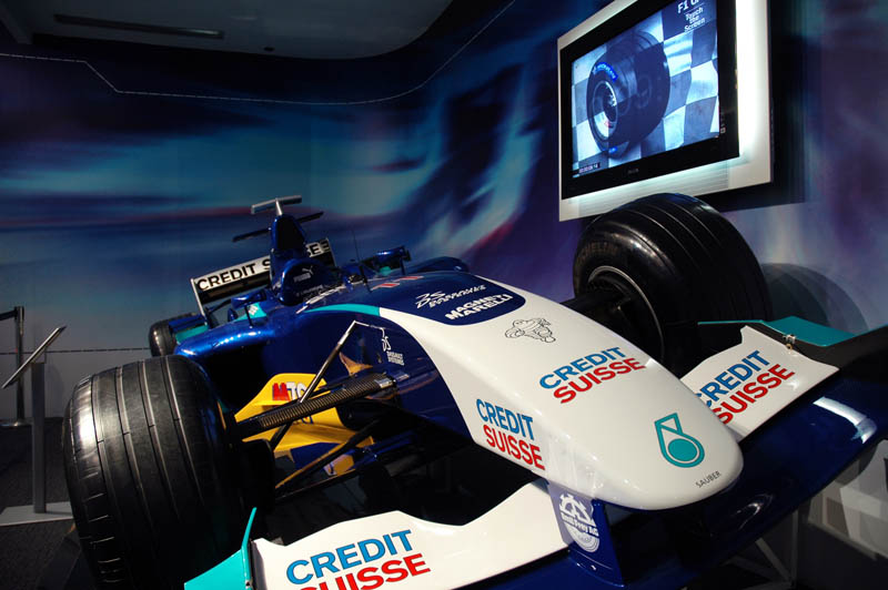 An older BMW F1 race car on display